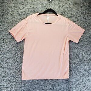 Fabletics Top Womens Small Peach Pink Lightweight Breathable Stretch Activewear
